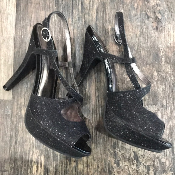 Fioni Black Glitter Heels - Picture 5 of 15